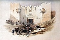 Дамасские ворота. Гравюра Дэвида Робертса.1839 г. 