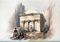 Гробница Захарии. Гравюра Дэвида Робертса 1839 г.
